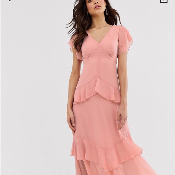 warehouse ruffle dress